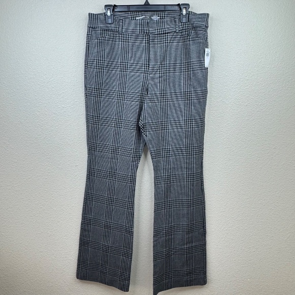 Old Navy Womens Pixie Flare High Rise Tartan Plaid Trouser Pants Sz. 14 NEW - Picture 2 of 12